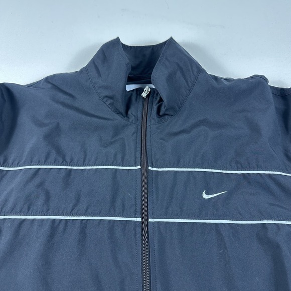 Vintage Nike Full Zip Track Jacket Black Mens XL‎ Gray Tag Active Warm Up - Picture 4 of 10